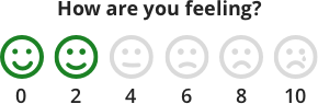 How are you feeling on a scale of 0 to 10? Good, 0 or 2.