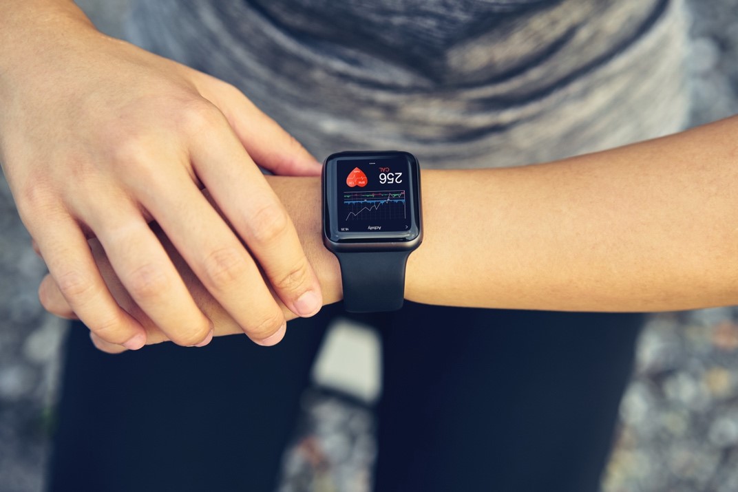 Person looking at smart watch